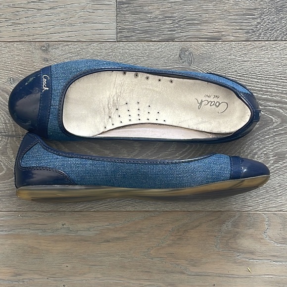 Coach Cecile Cap Toe Denim & Patent Leather Ballet Flats-8 1/2 B - Picture 4 of 10